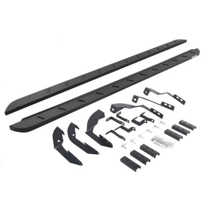 RB10 Slim Line Running Boards 80 Inch With Mounting Brackets Curved Textured Black 2015-2019 Silverado/Sierra 2500 HD Go Rhino