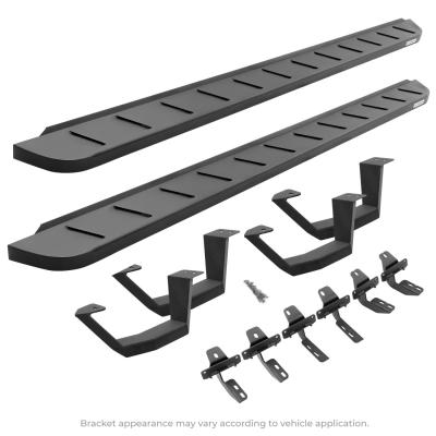 RB10 Running Boards With Mounting Brackets &amp; 2 Pairs of Drop Steps Kit Textured Black 2015-2026 Colorado/Canyon Go Rhino