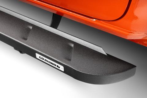 RB10 Slim Line Running Boards With Mounting Brackets Curved Textured Black 2007-2021 Toyota Tundra Go Rhino