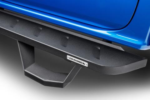 RB10 Running Boards With Mounting Brackets &amp; 2 Pairs of Drop Steps Kit Textured Black 2005-2023 Toyota Tacoma Go Rhino