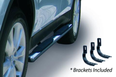 4 Inch OE Xtreme SideSteps With Mounting Bracket Kit Polished Stainless Steel 2011-2019 Ford Explorer Go Rhino