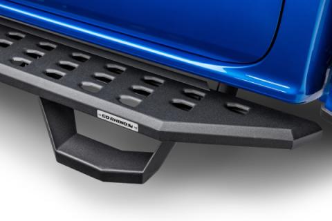 RB20 Running Boards With Mounting Brackets &amp; 2 Pairs of Drop Steps Kit Textured Black 2019-2026 Ford Ranger Go Rhino