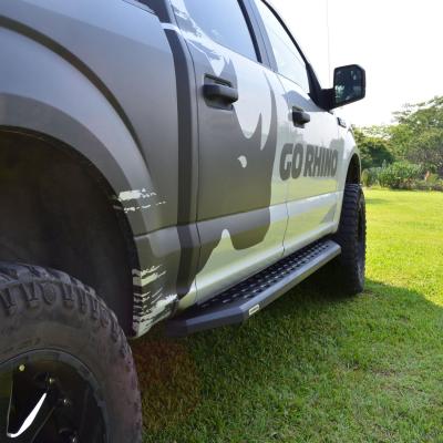 RB20 Running Boards With Mounting Brackets Textured Black 2015-2019 Silverado/Sierra 2500 HD Go Rhino