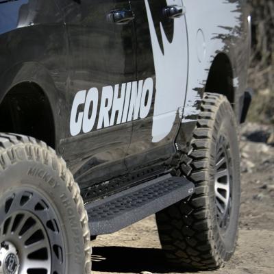 RB20 Running Boards With Mounting Brackets Protective Bedliner Coating 2015-2026 Ford F-150/ F-250/F-350 Extended Cab Go Rhino