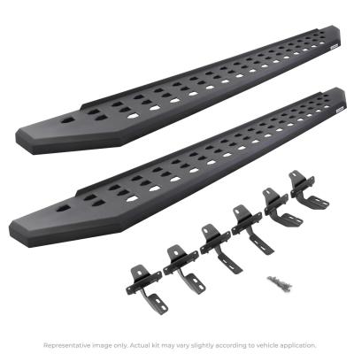 RB20 Running Boards With Mounting Brackets Textured Black 2014-2024 Toyota 4Runner Go Rhino