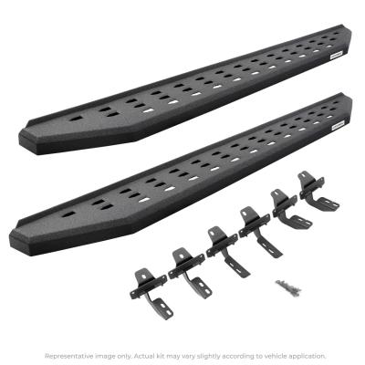 RB20 Running Boards With Mounting Brackets Protective Bedliner Coating 2005-2023 Toyota Tacoma Go Rhino