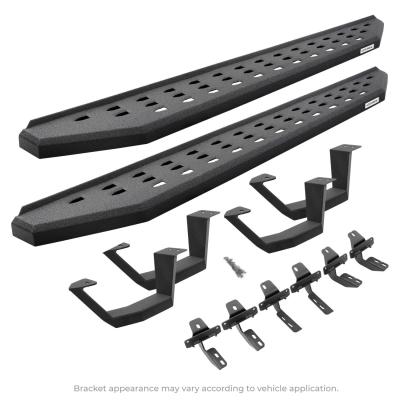 RB20 Running Boards Complete Kit: RB20 Running board + Brackets + 2 pair RB20 Drop Steps Protective Bedliner coating 2023-2026 Toyota Sequoia Go Rhino