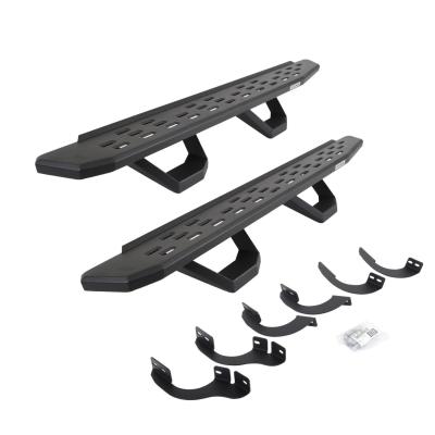 RB30 Running Boards with Mounting Brackets &amp; 2 Pairs of Drops Steps Kit Textured Black 2014-2024 Toyota 4Runner Go Rhino