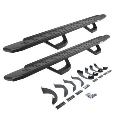 RB30 Running Boards with Mounting Brackets &amp; 2 Pairs of Drops Steps Kit Textured Black 2022-2026 Toyota Tundra Go Rhino