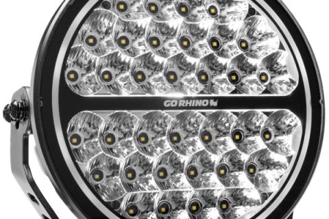 Go Rhino Blackout Series Lights 9 Inch Round LED Single Driving Kit W/Daytime Running Lights Black 2026-2026 Chevrolet Suburban 2026-2026 Chevrolet Tahoe Go Rhino