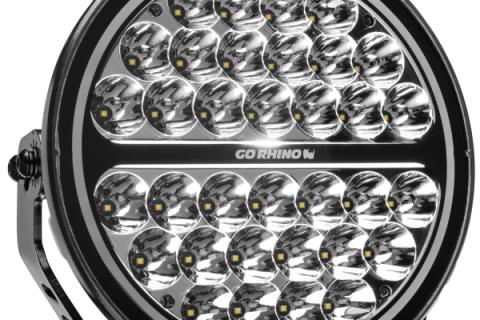 Go Rhino Blackout Series Lights 9 Inch Round Single LED Spot Light Kit W/Daytime Running Lights Black 2026-2026 Chevrolet Suburban 2026-2026 Chevrolet Tahoe Go Rhino