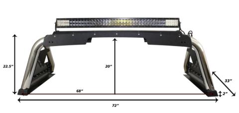 Sport Bar 2.0 for Full Sized Trucks Polished Stainless Steel 2007-2021 Toyota Tundra 2009-2024 Dodge Ram 1500/2500/3500 Go Rhino