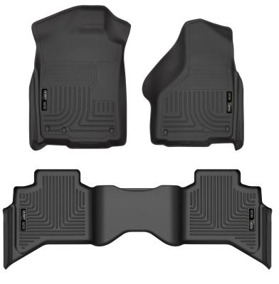 Weatherbeater Front &amp; 2nd Seat Floor Liners For 2009-2024 Ram 1500, 1500 Classic Husky Liners