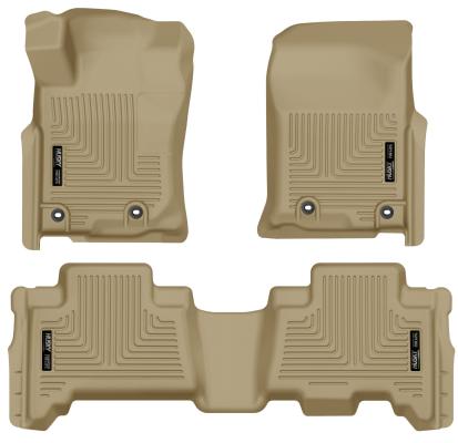 Weatherbeater Front &amp; 2nd Seat Floor Liners For 2013-2024 4Runner/GX460 Tan Husky Liners