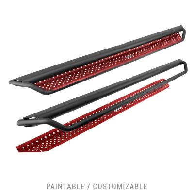 Dominator Xtreme D1 SideSteps With Mounting Bracket Kit Textured Black 2019-2026 Ram 1500 Extended Cab Go Rhino