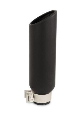 Black Powder Coated Stainless Steel Exhaust Tip 14 Inch Inlet Size: 2 1/2 Inch Outlet Size: 4.0 Inch Textured Black Go Rhino