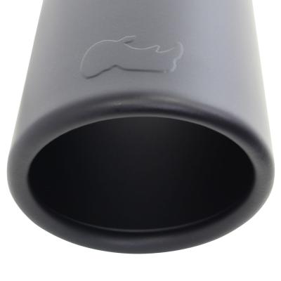 Black Powder Coated Stainless Steel Exhaust Tip 14 Inch Inlet Size: 3.0 Inch Outlet Size: 4.0 Inch Textured Black Go Rhino