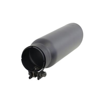 Black Powder Coated Stainless Steel Exhaust Tip 14 Inch Inlet Size: 3.0 Inch Outlet Size: 4.0 Inch Textured Black Go Rhino