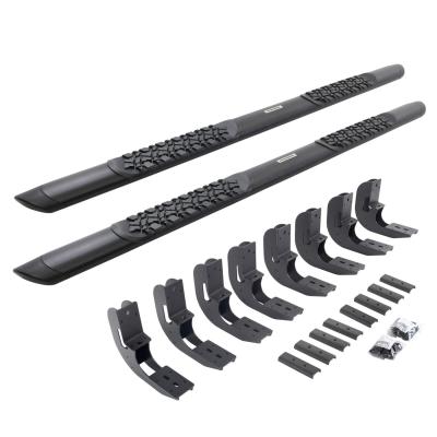 V3 Series Aluminum 5 Inch Elipse Side Steps with Mounting Brackets Textured Black 2019-2026 Silverado/Sierra 1500/2500 HD Go Rhino