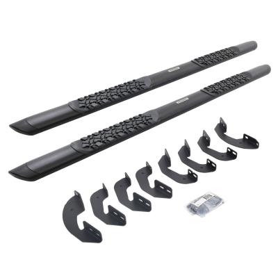 V3 Series Aluminum 5 Inch Elipse Side Steps with Mounting Brackets Textured Black 2007-2021 Toyota Tundra Extended Cab Go Rhino