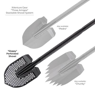 Xventure Gear Perforated Stackable Shovel Textured Black Go Rhino