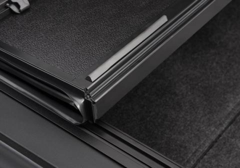 BAKFlip FiberMax Hard Folding Truck Bed Cover Rail Mounts Near Top of Bed Rail Rails Can Be Lowered Using Drop Down Brackets 2022-2026 Toyota Tundra 6 Foot 7 Inch Bed with or without Deck Rail System w/out Trail Special Edition Storage Boxes BAK