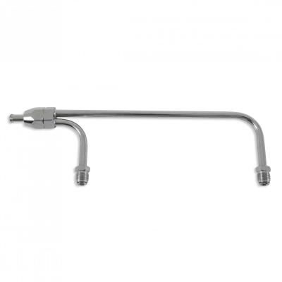 Fuel Line 3/8 Inch Dual Inlet Chrome Fits Holley 4160 Style Carburetors with 8-21/32 Inch centers Mr Gasket