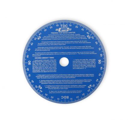 Cam Degree Wheel This universal cam degree wheel has a 7 Inch diameter and is blue Mr Gasket