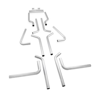U-Fit Dual Exhaust Kit 16 Pc. Universal Dual Exhaust Tubing Kit 2.25-Inch Mandrel-Bent Aluminized Steel Tubing Flowmaster