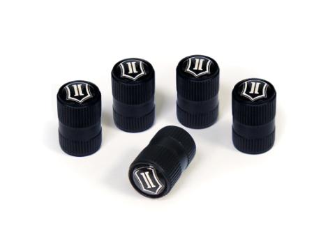 Valve Stem Cap Set Qty 5 Black, ICON Alloys