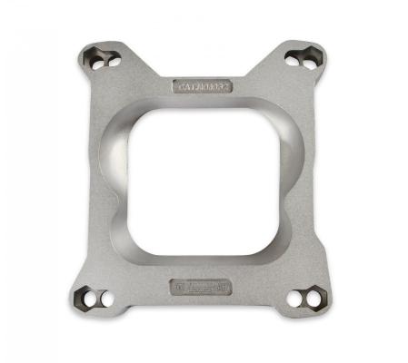 Carb Adapter Open Center Adapts 4-barrel Square Flange carburetors to spreadbore intake manifolds Mr Gasket