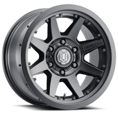 Rebound Pro 17 X 8.5 / 5 X 5.5 0MM Offset 4.75 Inch Back Space 108MM Hub Bore Satin Black, ICON Alloys