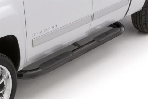 4 Inch Oval Bent Nerf Bars Black 2019-2026 Silverado/Sierra 1500/2500/3500 Crew Cab Lund