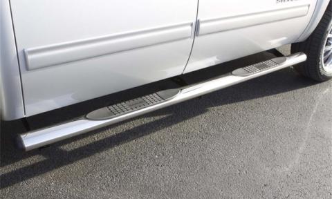 4 Inch Oval Straight Nerf Bars Polished Stainless 2015-2026 Colorado/Canyon Crew Cab Lund