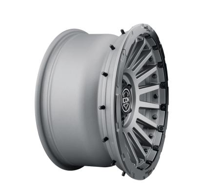 Rebound Pro 17 X 8.5 / 8 X 170 6MM Offset 5 Inch Backspace Charcoal W/ Black Ring, ICON Alloys