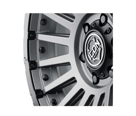 Rebound Pro 17 X 8.5 / 8 X 170 6MM Offset 5 Inch Backspace Charcoal W/ Black Ring, ICON Alloys