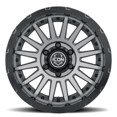 Rebound Pro 18 X 9 / 8 X 170 6MM Offset 5.25 Inch Backspace Charcoal W/ Black Ring, ICON Alloys