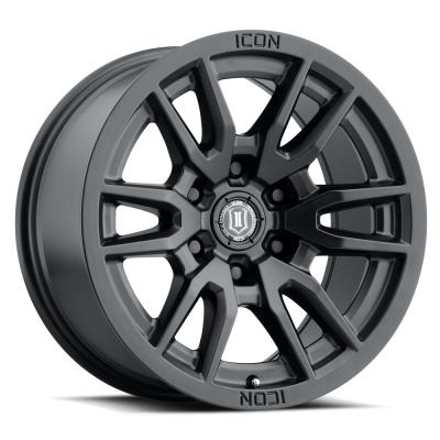 Vector 6 17 X 8.5 / 6 X 5.5 / 25MM / 5.75 Inch Back Space Satin Black, ICON Alloys