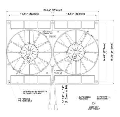 Electric Fan Dual 11.00 Inch Electric Fan Puller Style High Performance 2720 CFM 5 Paddle Style Blades Spal