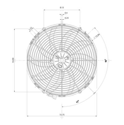 Electric Fan 16.00 Inch Electric Fan Puller Style Extreme Performance 2500CFM 10-Blade curved Style Blade Spal