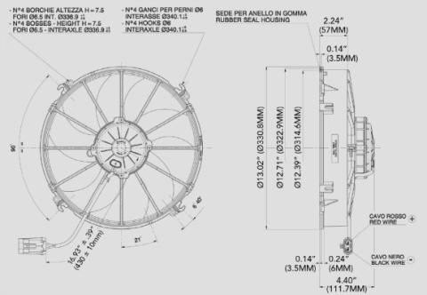 Electric Fan 12.00 Inch Electric Fan Puller Style Extreme Performance 1870 CFM 7 Curved Style Blades Spal