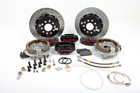 Brake System 13 Inch Rear SS4+ w/Park Brake Black Ford 9 Inch Small Bearing BAER Brakes
