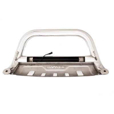 Bull Bar with LED Light Bar 3.5 Inch Oval Polished Stainless Steel 2020-2024 Silverado/Sierra 2500 HD/3500 HD Lund