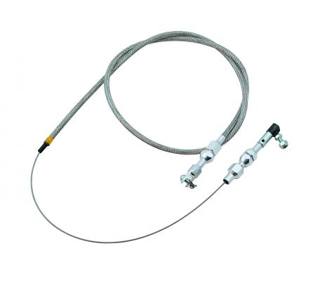Braided Stainless Throttle Cable 36 Inch Long Cable Wrapped with a 24 Inch Stainless Steel Braided Sleeve Mr Gasket