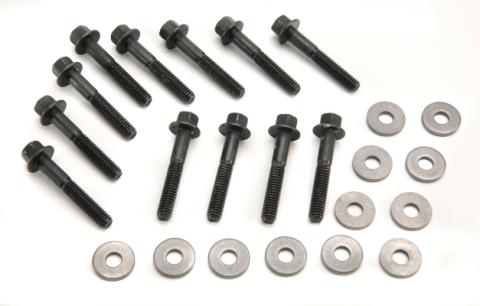Intake Manifold Bolt Set Super Flanged Head Includes 12 Pieces 5/16 -18 x 2.0 Inch Long with Washers. Fits Small Block Ford 260-351W Mr Gasket