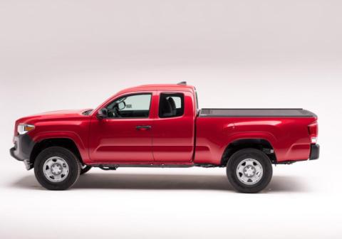 RetraxOne MX Retractable Tonneau Cover Matte One Piece Polycarbonate Finish 2016-2023 Toyota Tacoma Double Cab 5' Bed without Stake Pockets without Trail Special Edition Storage Boxes