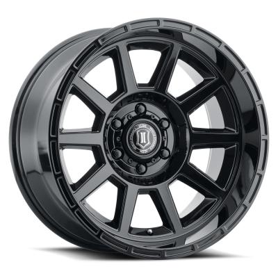 Recoil 20 X 10 / 6 X 5.5 / -24 MM / 4.5 Inch Back Space Gloss Black, ICON Alloys