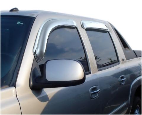 Ventvisor Deflector for 2000-2007 GMC Sierra 1500 and More Crew Cab Pickup Chrome Outside Mount 4 Piece AVS