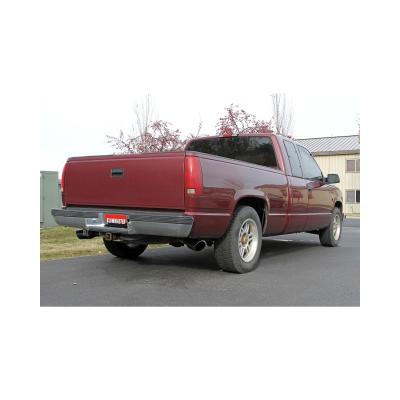 Flow Fx Cat-Back Exhaust System Fits 1996-1999 Chevrolet/Gmc 1500 5.7L Extended Cab/Short Bed With Dual Cats, Flow Fx Cat-Back Dual Exit Exhaust, 3.0 Inch To 2.5 Inch 409 Stainless Steel, Black Tips Flowmaster