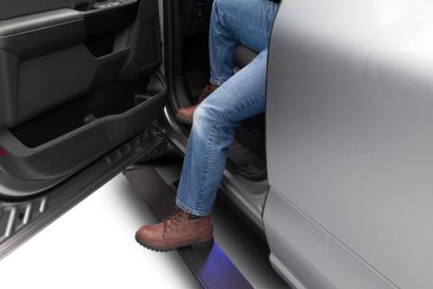 PowerStep Electric Running Boards Plug N Play System For 2015-2016 Silverado/Sierra 2500/3500 Diesel Only Double and Crew Cab AMP Research